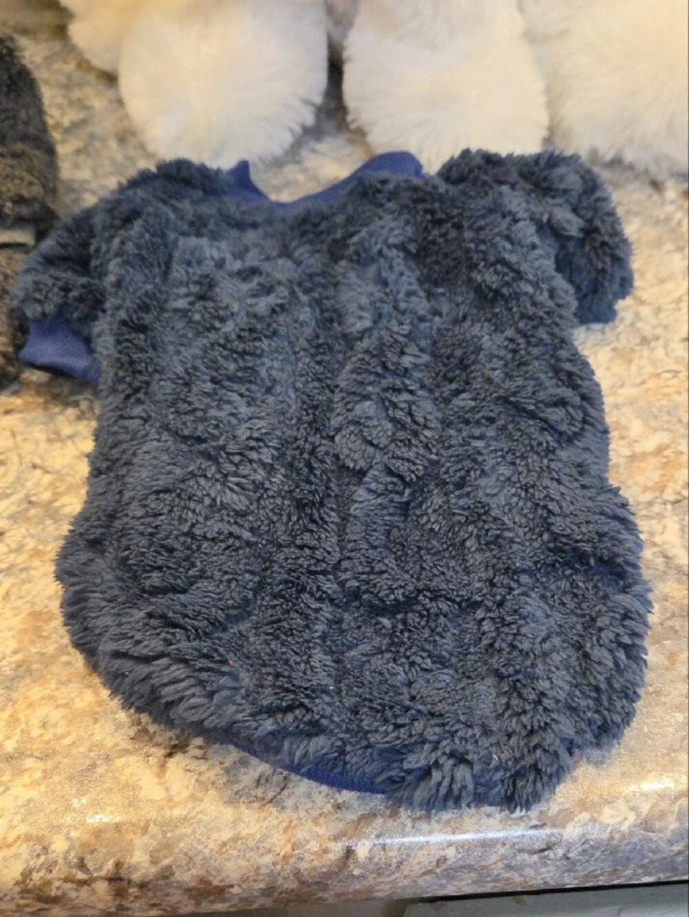 Plush Dog Sweaters- 2 SWEATERS Gray and Navy